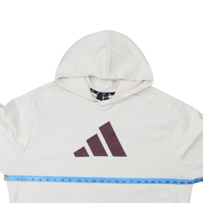 Adidas Men's Beige XL Pullover Hoodie with Logo Print