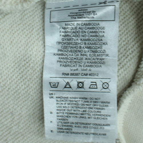 Adidas Men's Beige XL Pullover Hoodie with Logo Print