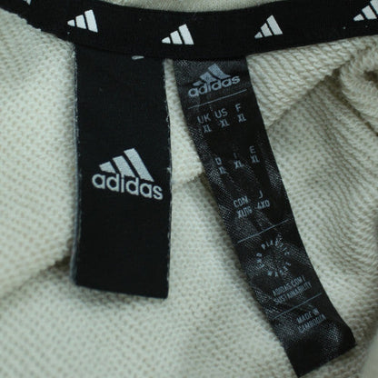 Adidas Men's Beige XL Pullover Hoodie with Logo Print