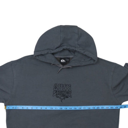 Quiksilver Mens Grey Pullover Hoodie L Fleece Surf Logo