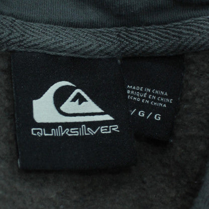 Quiksilver Mens Grey Pullover Hoodie L Fleece Surf Logo
