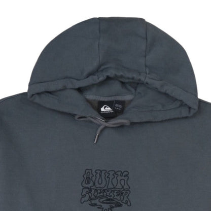 Quiksilver Mens Grey Pullover Hoodie L Fleece Surf Logo