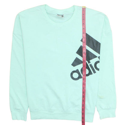Adidas Womens Mint Green Long Sleeve Crew Neck Sweatshirt Size M