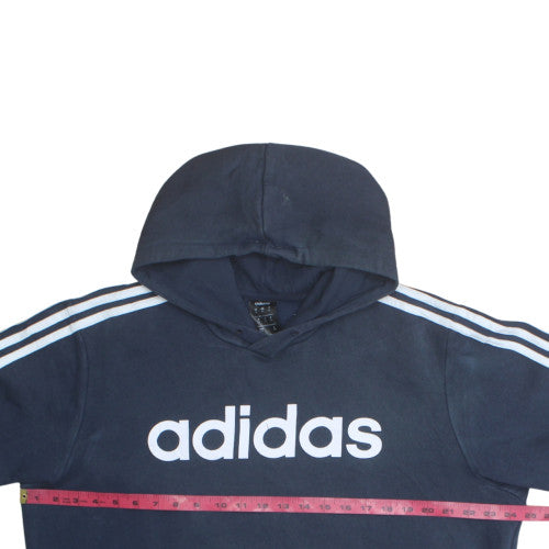 Adidas Mens Navy Blue XL Pullover Hoodie with Logo Print