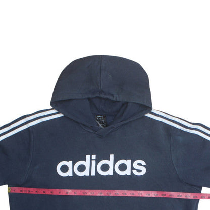 Adidas Mens Navy Blue XL Pullover Hoodie with Logo Print