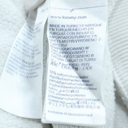 Tommy Jeans Women's White Hooded Pullover Sweatshirt Size M Logo Print