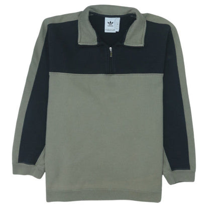 Adidas Men's Green 1/4 Zip Fleece Sweatshirt Size M