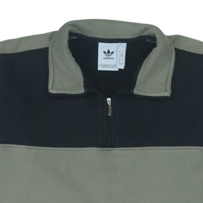 Adidas Men's Green 1/4 Zip Fleece Sweatshirt Size M