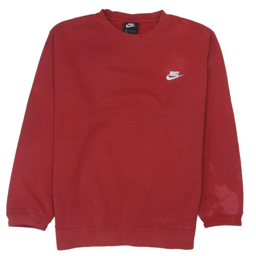Nike Men’s Red Crew Neck Pullover Sweatshirt Size L Sports Style
