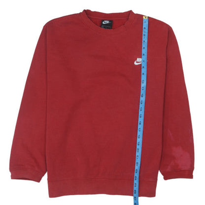 Nike Men’s Red Crew Neck Pullover Sweatshirt Size L Sports Style
