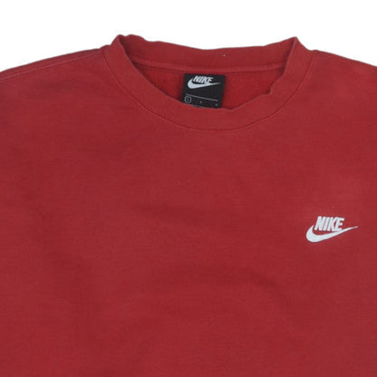 Nike Men’s Red Crew Neck Pullover Sweatshirt Size L Sports Style