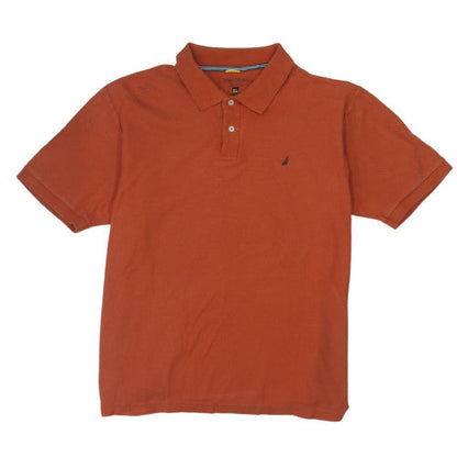 Nautica Men's Orange Short Sleeve Classic Fit Cotton Polo XL