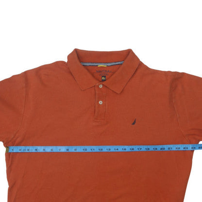 Nautica Men's Orange Short Sleeve Classic Fit Cotton Polo XL