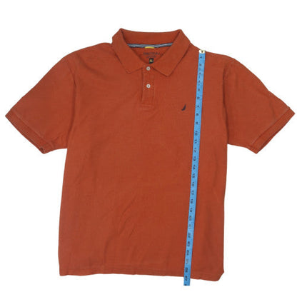 Nautica Men's Orange Short Sleeve Classic Fit Cotton Polo XL