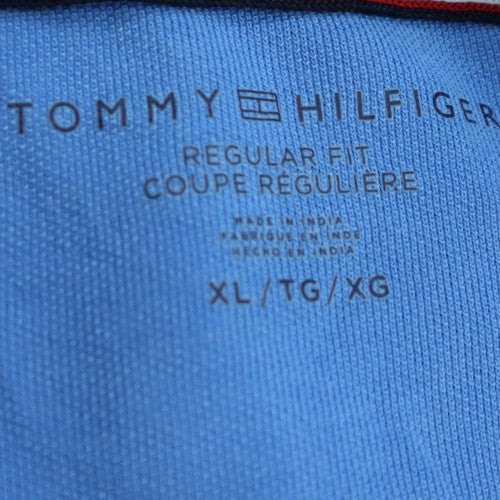 Tommy Hilfiger Men's Blue Regular Fit Cotton Polo Shirt XL