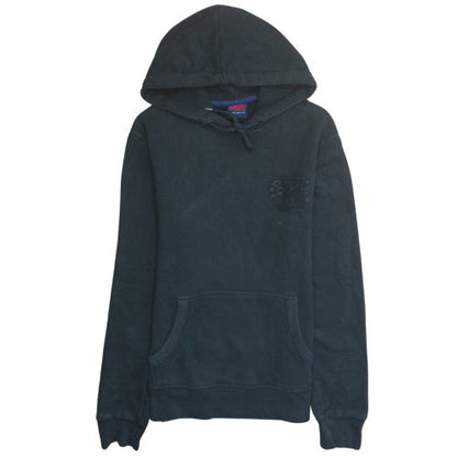Superdry Men's Black Pullover Hoodie Size M Regular Fit Fleece