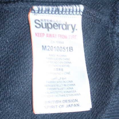Superdry Men's Black Pullover Hoodie Size M Regular Fit Fleece