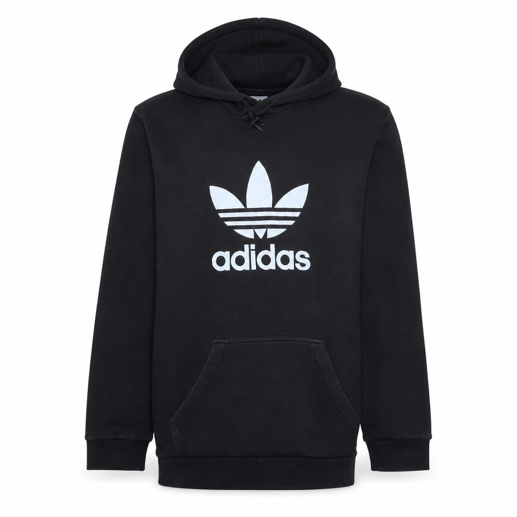 Adidas Men's Black Pullover Hoodie Size M Graphic Print Casual Sweatshirt