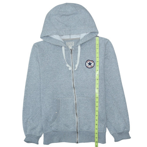 Converse Men’s Grey Full Zip Hoodie M Regular Fit All Star Logo
