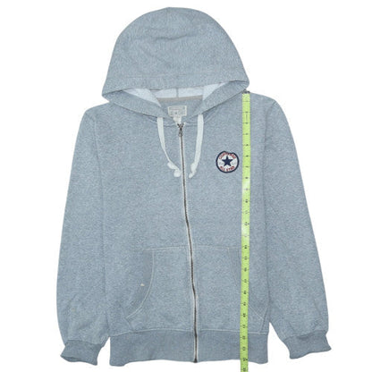 Converse Men’s Grey Full Zip Hoodie M Regular Fit All Star Logo