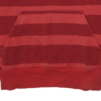 Nike Mens Red Pullover Hoodie Size M Striped Embroidered 10 Graphic