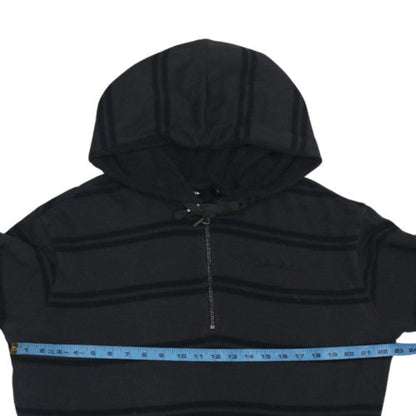 Quiksilver Men's Black Striped 1/4 Zip Pullover Hoodie M