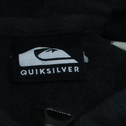 Quiksilver Men's Black Striped 1/4 Zip Pullover Hoodie M