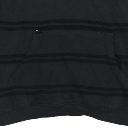 Quiksilver Men's Black Striped 1/4 Zip Pullover Hoodie M