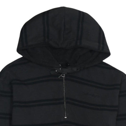 Quiksilver Men's Black Striped 1/4 Zip Pullover Hoodie M