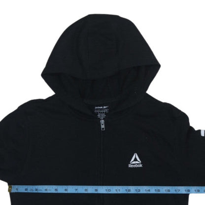 Reebok Teens Black Full Zip Hoodie 164 Regular Fit Sportswear