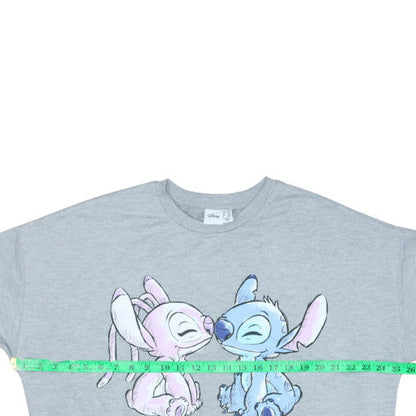 Disney Women Grey Lilo & Stitch Pullover Sweatshirt Size L