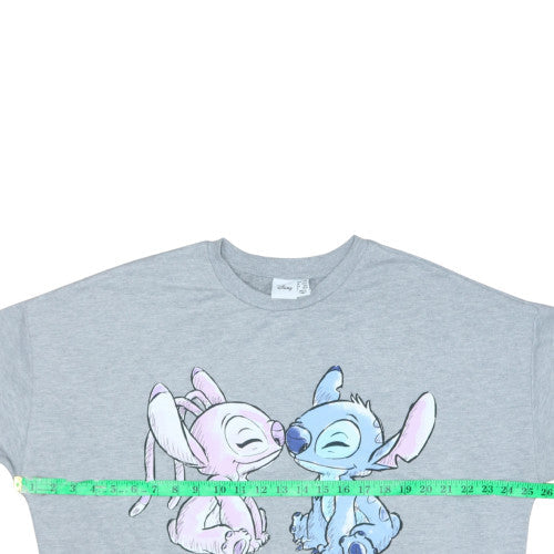 Disney Women Grey Lilo & Stitch Pullover Sweatshirt Size L