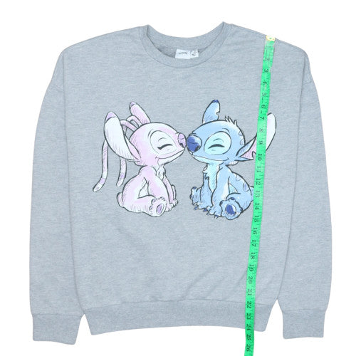 Disney Women Grey Lilo & Stitch Pullover Sweatshirt Size L