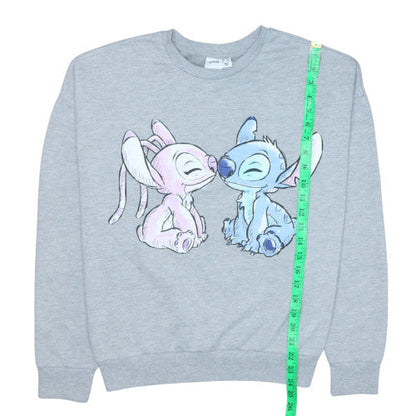 Disney Women Grey Lilo & Stitch Pullover Sweatshirt Size L
