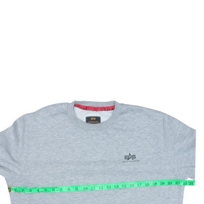 Alpha Industries Men's Grey Crew Neck Sweatshirt M Regular Fit