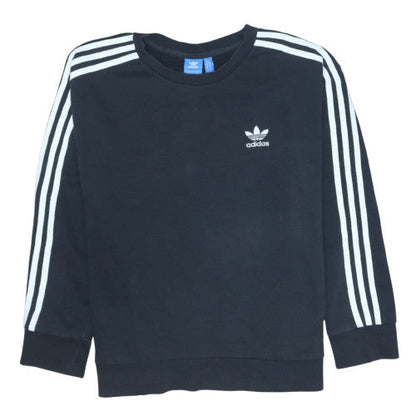 adidas Teens Black 12 Pullover Crew Neck Sweatshirt