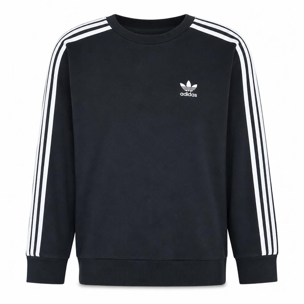 adidas Teens Black 12 Pullover Crew Neck Sweatshirt