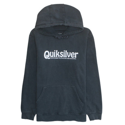 Quiksilver Men's Black Pullover Hoodie Medium Surf Style Fleece