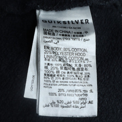Quiksilver Men's Black Pullover Hoodie Medium Surf Style Fleece