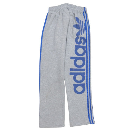 Adidas Men’s Grey Track Pants L Elastic Waist Fleece Comfort