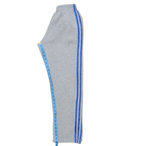 Adidas Men’s Grey Track Pants L Elastic Waist Fleece Comfort