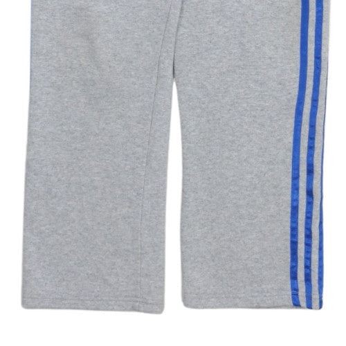 Adidas Men’s Grey Track Pants L Elastic Waist Fleece Comfort
