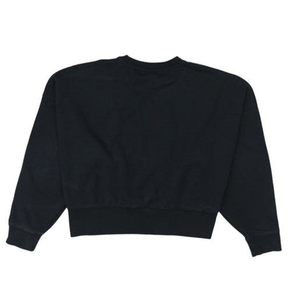 Adidas Womens Black Cotton Crew Neck Pullover Sweatshirt Size 16