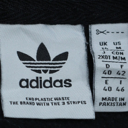 Adidas Womens Black Cotton Crew Neck Pullover Sweatshirt Size 16