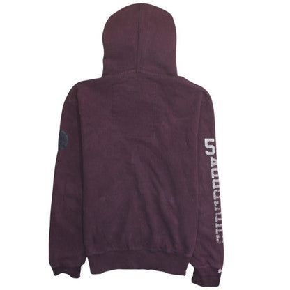 Superdry Men's Purple Full Zip Hoodie Size M Sports Graphic