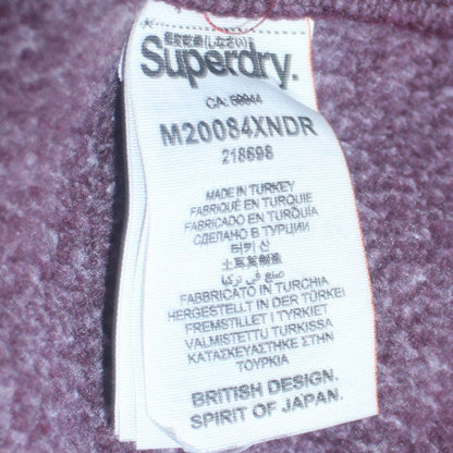 Superdry Men's Purple Full Zip Hoodie Size M Sports Graphic