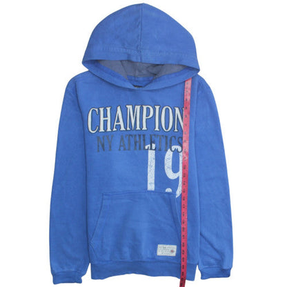 Champion Men’s Blue Pullover Hoodie L Graphic Fleece Sweatshirt