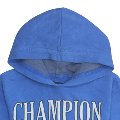 Champion Men’s Blue Pullover Hoodie L Graphic Fleece Sweatshirt