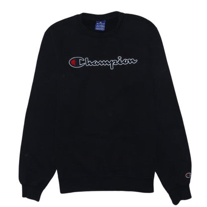 Champion Boys Black 2XL Crew Neck Pullover Sweatshirt with Logo