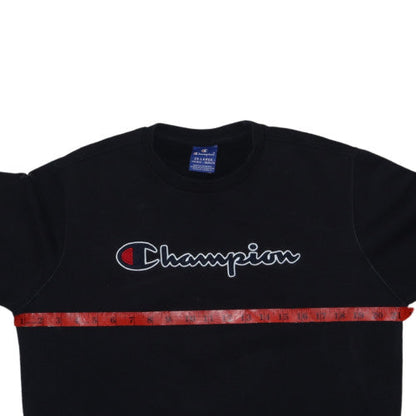 Champion Boys Black 2XL Crew Neck Pullover Sweatshirt with Logo